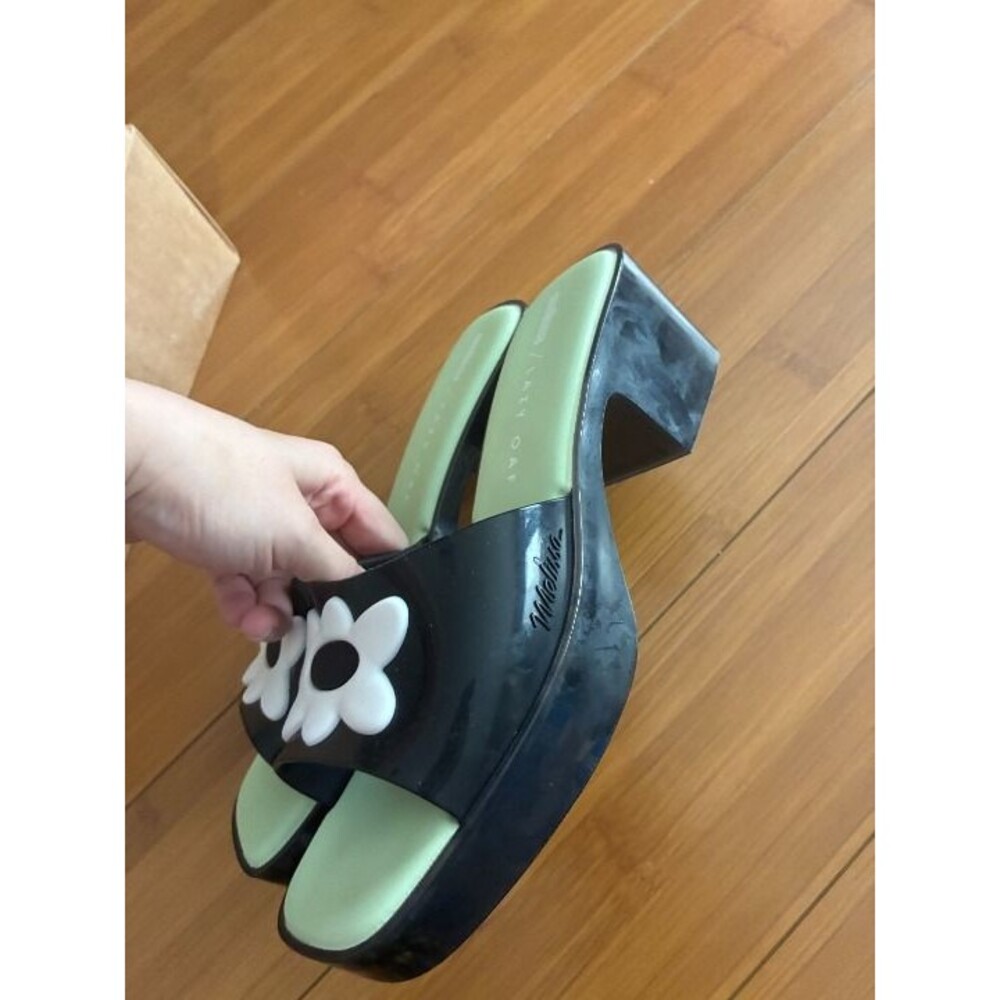 Melissa x Lazy Oaf sandals Black Green 9